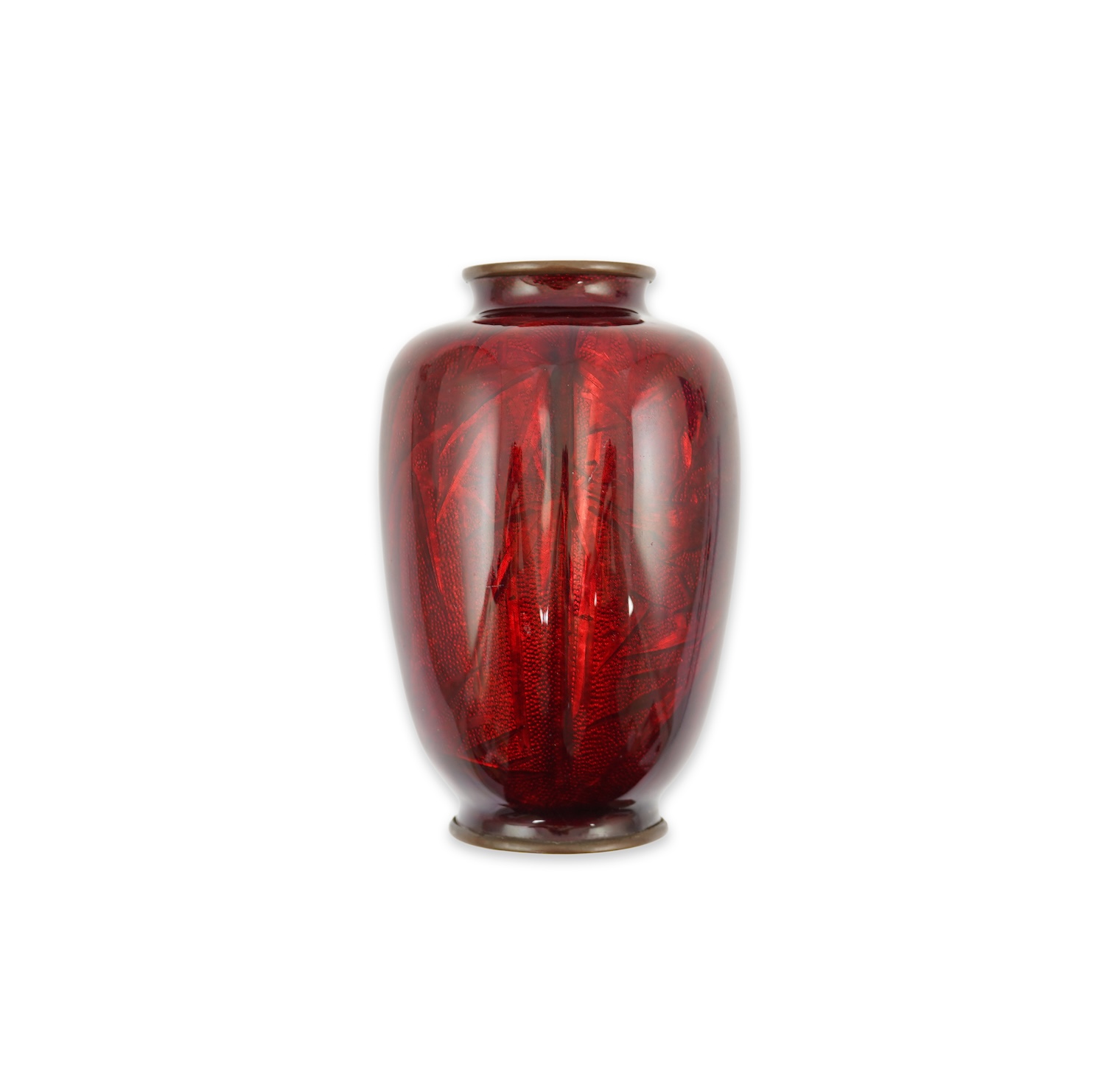 A Japanese ginbari enamel vase, by Hayashi Kodenji (1831-1915)